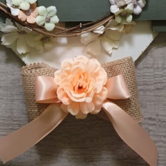 Door wreath Heart Birds Hanger WELCOME Door Sign HELLO Cat Home Office Decor - Picture 6 of 7